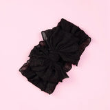 Baby Headband Big Bows For Girls Hair Accessories Jacquard Toddler Wide Headwrap Soft Newborn Hairband Elastic Kids Turban