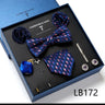 Holiday Gift Box Tie For Men Tie Handkerchief Pocket Squares Cufflink Set Necktie Box Man Dark Grey April Fool's Day