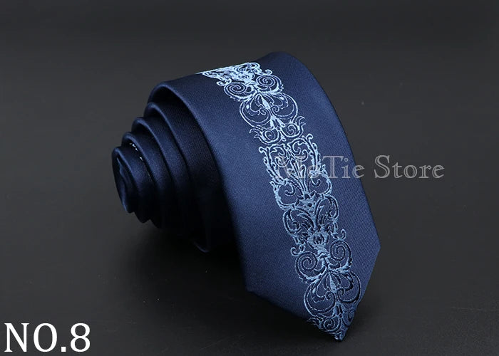 Fashion Jacquard 6cm Blue Red Necktie Floral Plaid Patchwork Polyester Male Skinny Party Business Tie Shirt Suit Accessory Gift