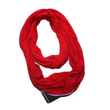 180CM women zipper pocket scarf infinity scarf solid color woman storage item scarf bib ring scarves warm sweat cloth travel