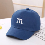 Children's Kid Baseball Cap for Girls Boy Hats Sunscreen Baby Hat Hip Hop M Letter Embroidered Kids Caps 1-6-8-12-15 Years