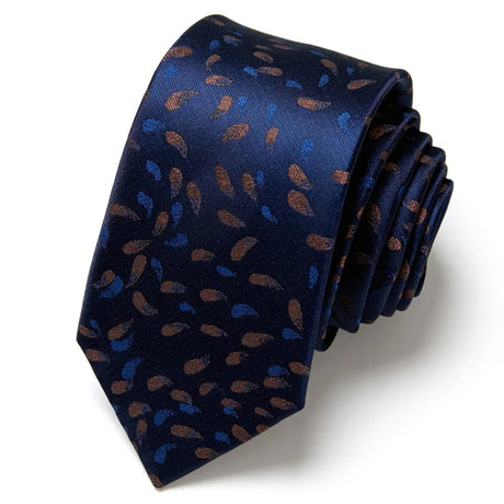 Brand 100% Silk New Men's Tie 7.5cm Blue Necktie Green & Orange Silk Gravatas For Men Paisley Floral Fit Wedding Workplace Slim