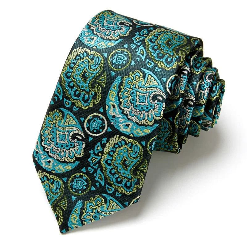 Brand Ties for Men Floral Cotton  Wedding Black Tie 7cm Gravatas Corbatas Fashion Casual Printed Tie Necktie Cravate