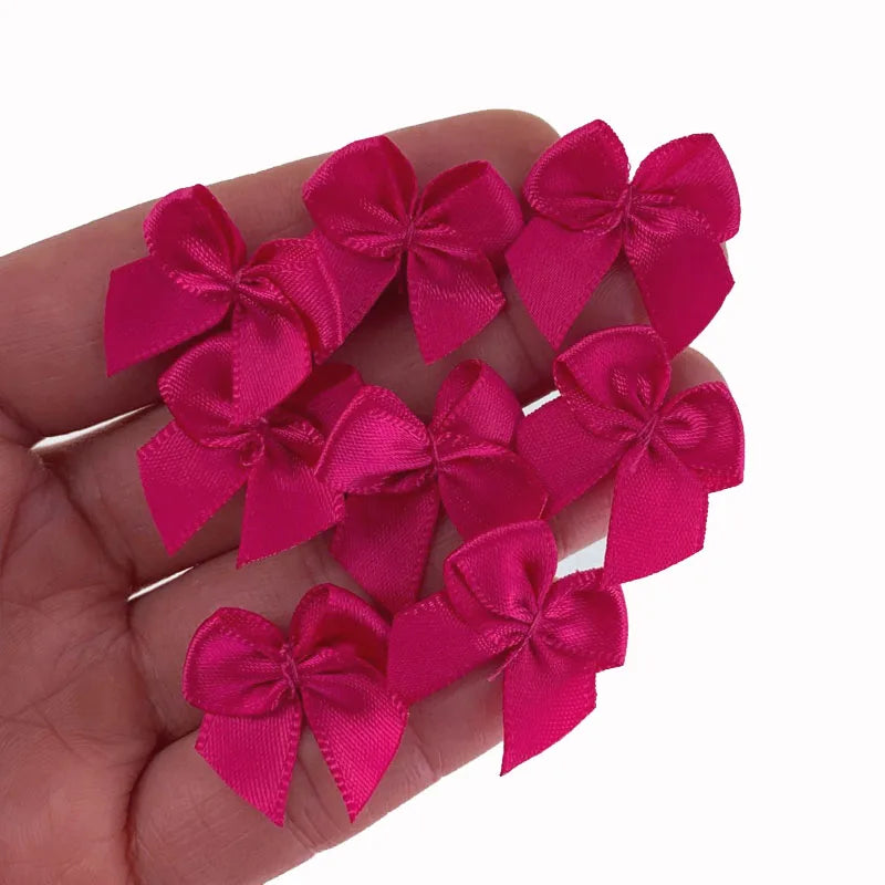 50Pcs Handmade Mini Satin Ribbons Bow For Christmas Bows Gift Craft Wedding Party Sewing DIY Apparel Accessories