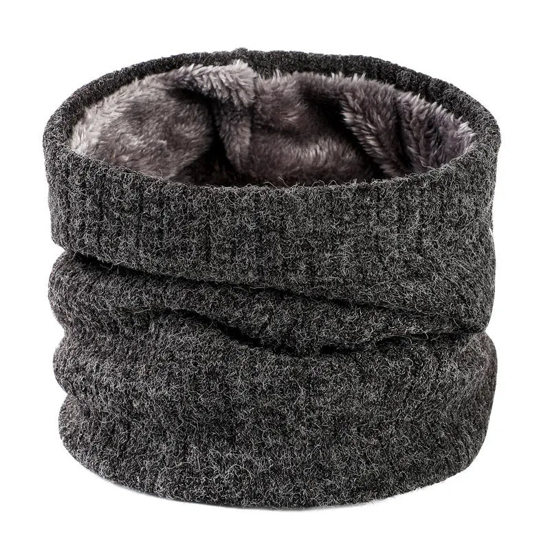 Winter Scarf for Men Fleece Ring Bandana Knitted Warm Solid Scarf Women Neck Warmer Thick Cashmere Hot Handkerchief Ski Mask
