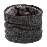 Winter Scarf for Men Fleece Ring Bandana Knitted Warm Solid Scarf Women Neck Warmer Thick Cashmere Hot Handkerchief Ski Mask