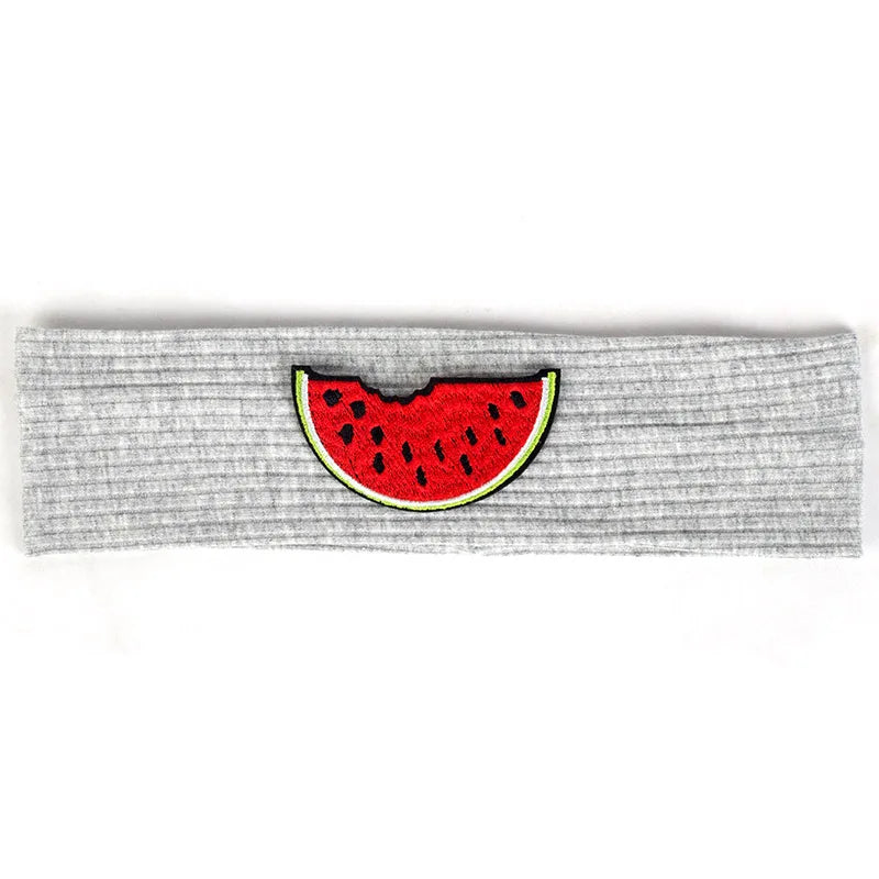6 Months-3 Years Old Kids Headband Pure Color Cute Watermelon Pattern Soft Elastic Headwear Loose HeadWrap for Boys and Girls