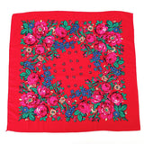 70*70cm Luxury Flowers Square Russian Scarf Women Floral Printed Shawl Female Bandana Head Wrap Headband Scarves Handkerchief