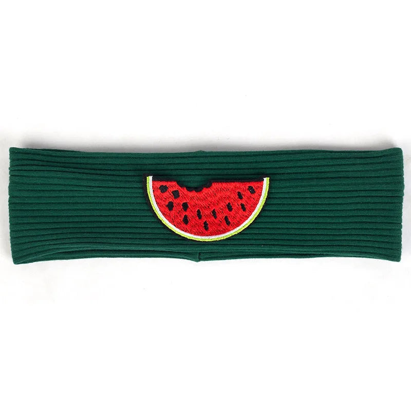 6 Months-3 Years Old Kids Headband Pure Color Cute Watermelon Pattern Soft Elastic Headwear Loose HeadWrap for Boys and Girls
