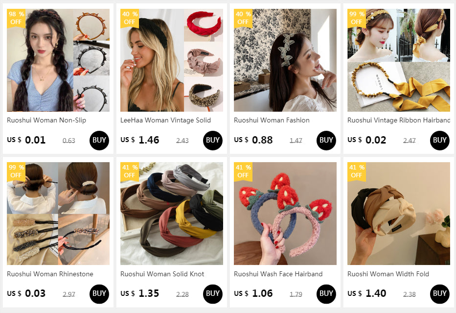 Ruoshui Vintage Pu Leather Hairband Solid Bezel Korean Style Headband Head Hoop Girls Non-slip Turban Fashion Hair Accessories
