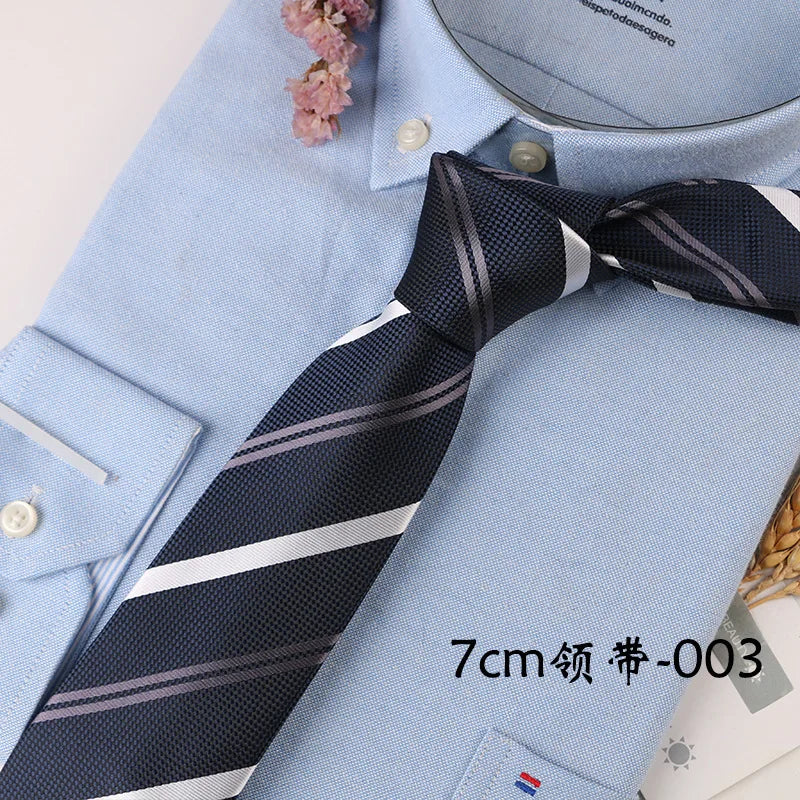 Corbata Hombre corbata 7cm Ties For Men Luxury Blue Stripes Necktie Business Corbatas Para Hombre Mariage Gift Shirt Accessories