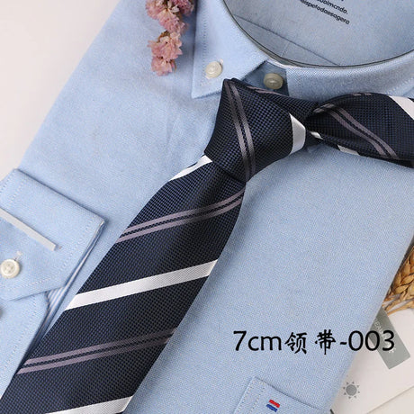 Corbata Hombre corbata 7cm Ties For Men Luxury Blue Stripes Necktie Business Corbatas Para Hombre Mariage Gift Shirt Accessories