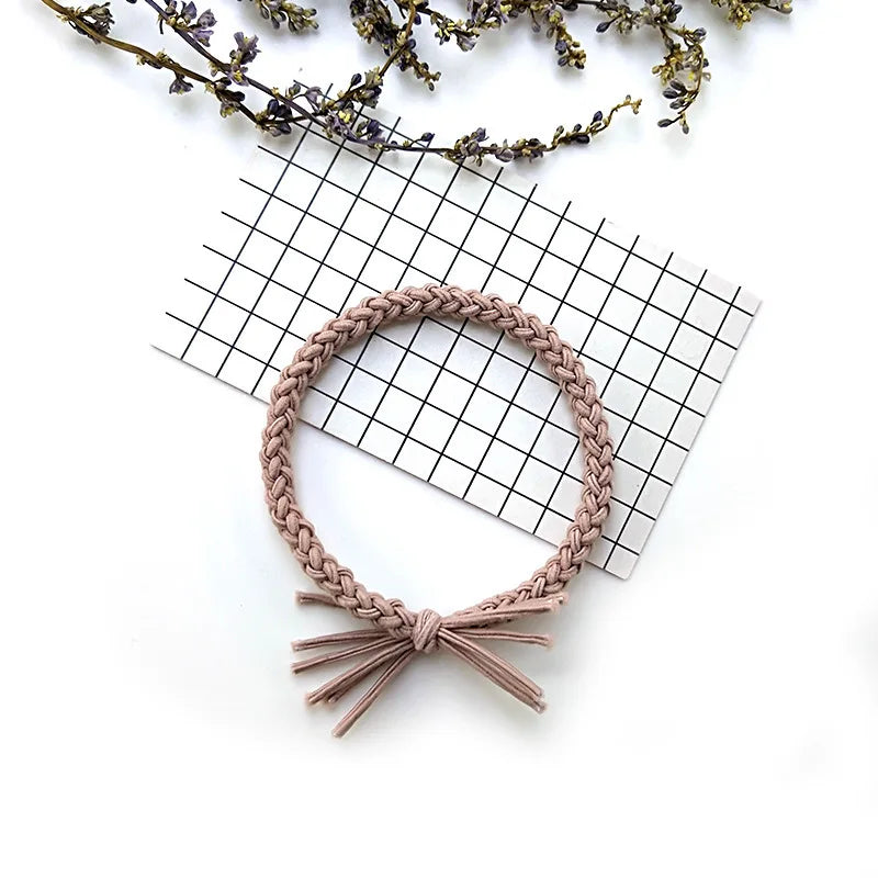 Pink Elastic Hair Bands Cute Rabbit Round Beads Heart Strawberry Rubber Band For Baby Girls Children Women Hair Accessories Gift