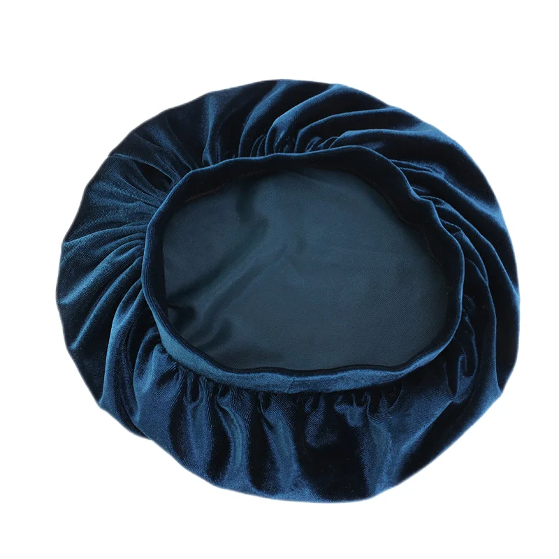 New velvet high elastic wide-brimmed nightcap flannel round hat chemotherapy hat scarf hat