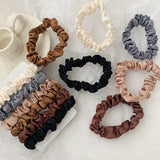 1 Set Satin Silk Solid Color Scrunchies Elastic Hair Bands New Women Girls Hair Accessories Ponytail Holder Hair Ties Rope