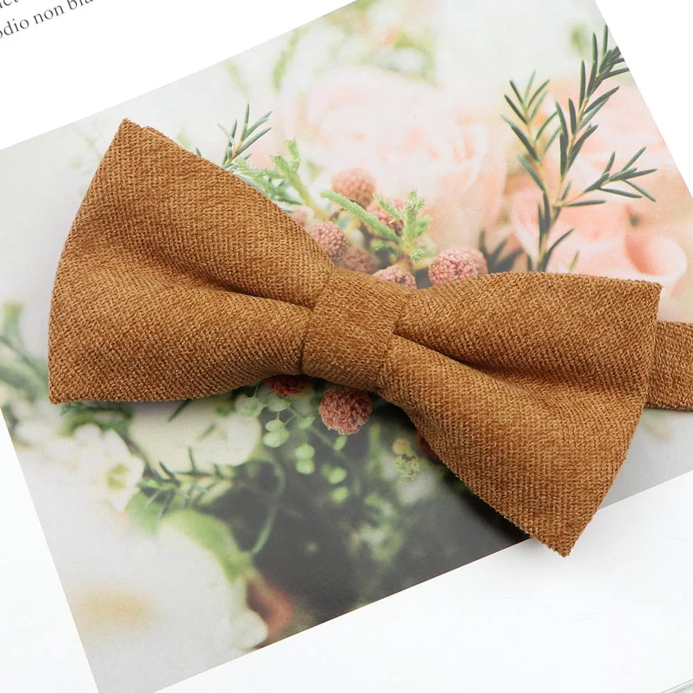 Mens Super Soft Downy Suede Parent-Child Bowtie Set Macarons Solid Color Classic Design Cute Butterfly Red Green Blue Pink Tie