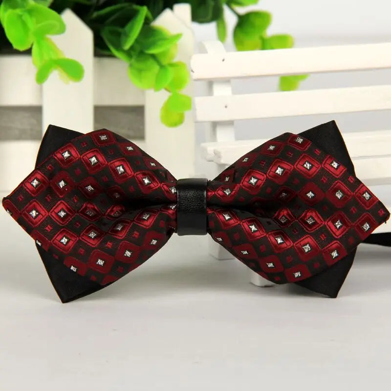 mens bow arrow red pointed black and gold fashion butterfly party wedding bow ties for men's girls boys bowtie kids be usable