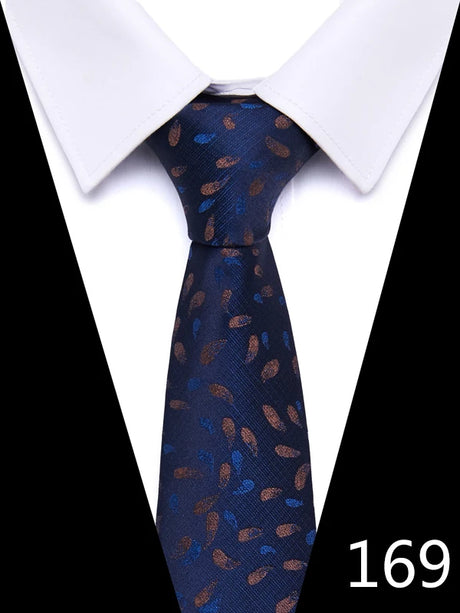 New Style Fashion Men's Tie 7.5 cm Blue Necktie Green & Orange Gravatas For Men Paisley Floral Fit Wedding Workplace