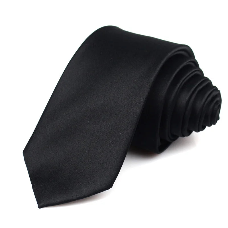 Black Neck Ties For Men Women Casual Suits Solid Tie Gravatas Skinny Mens Neckties For Business Wedding Slim Men Ties