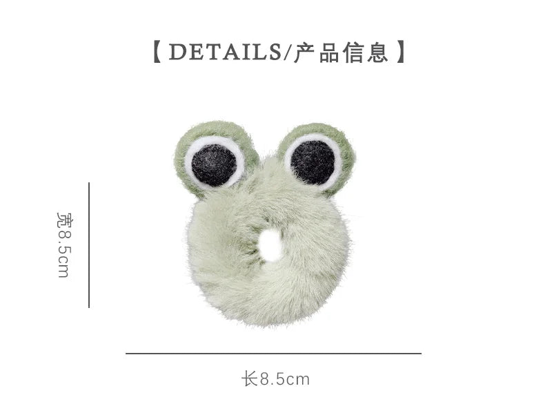 Women Girl Cute Cartoon Hair Scrunchies Panda Cows Cat Rabbit Plush Elastic Hair Bands Sweet Pontail Ties Christmas Accessories