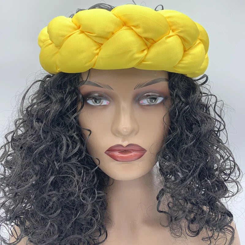 Latest Exaggerated Satin Twist Braids Headband Handmade African Headtie Nigerian Wedding Gele Women Turbans Ladies Head Wraps