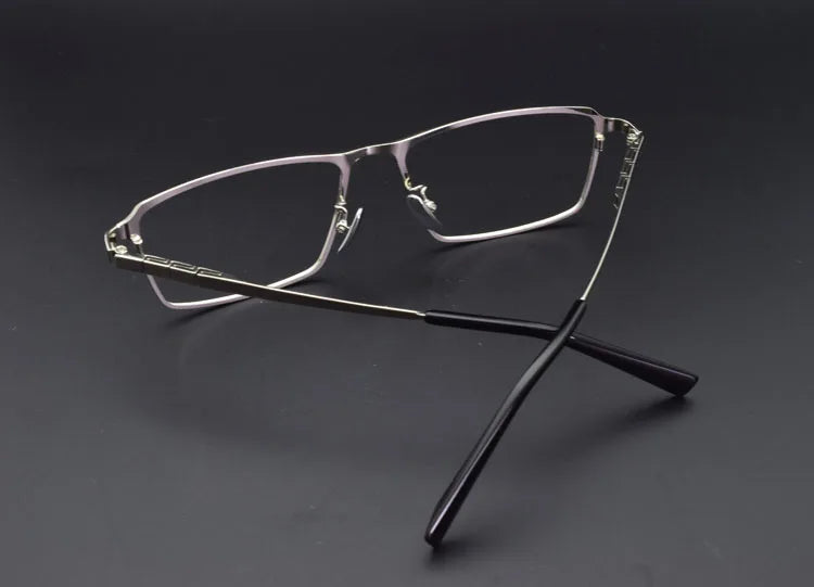 Pure Titanium Glasses Frame Men Titanium Alloy Prescription Eyeglasses Silver Super Light Spectacles Optical Glasses Frame