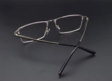 Pure Titanium Glasses Frame Men Titanium Alloy Prescription Eyeglasses Silver Super Light Spectacles Optical Glasses Frame