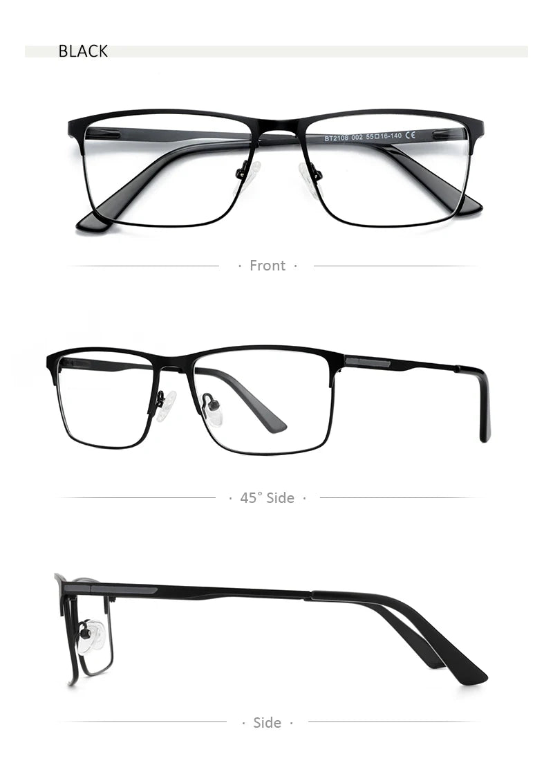ZENOTTIC Men Titanium Alloy Optical Glasses Frame Fashion Male Square Eyewear Ultralight Metal Non-Prescription Eyeglasses
