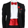 New Fashion Mens Cummerbund Bow Tie Brooch Set Black Red Blue   Waist Seal For Formal Tuxedo Business Suit Dinner Accessories