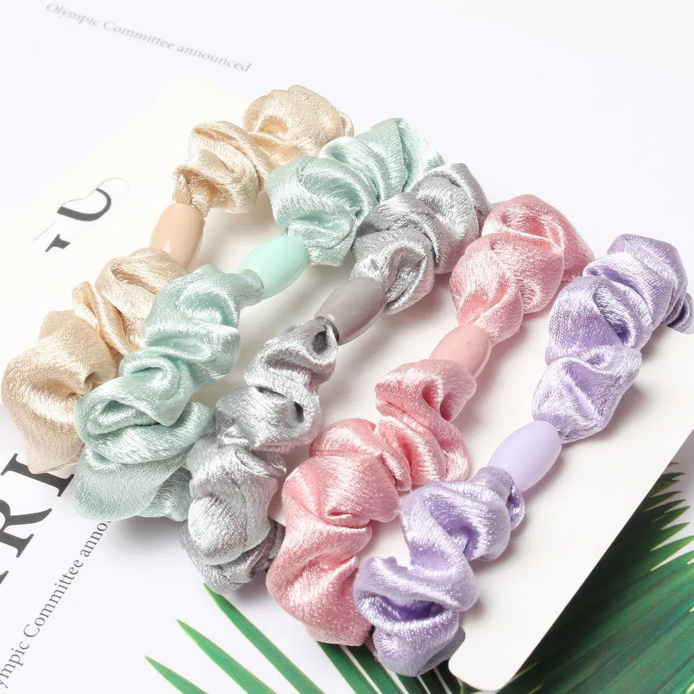 6Pack Women Elastic Hair Bands Cute Hair Ties Gum Print Girls Scrunchies Set Ponytail Holder Small Scrunchy Hair Accessories