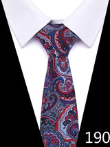 New Style Fashion Men's Tie 7.5 cm Blue Necktie Green & Orange Gravatas For Men Paisley Floral Fit Wedding Workplace