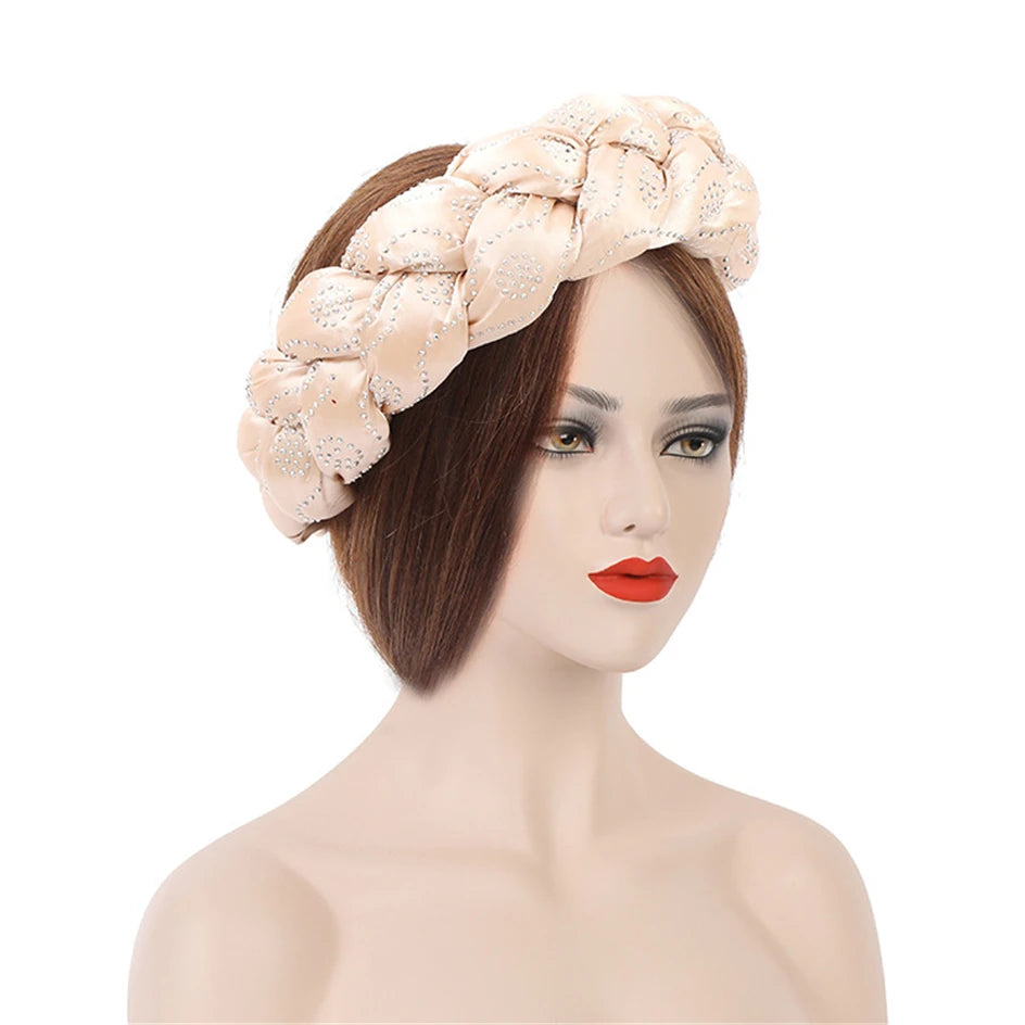 Fashion Candy Color Braids Twist Headbands for Women African Headwear Elastic Hair Bands Ladies Turban Female Bandage Headwrap