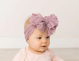 Baby Headband Big Bows For Girls Hair Accessories Jacquard Toddler Wide Headwrap Soft Newborn Hairband Elastic Kids Turban