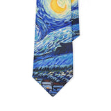 New Oil Painting Animal Map Tie For Men 8cm Wide Polyester High Quality Shirt Accessories Lightning Print Fashion Men's Neck Tie