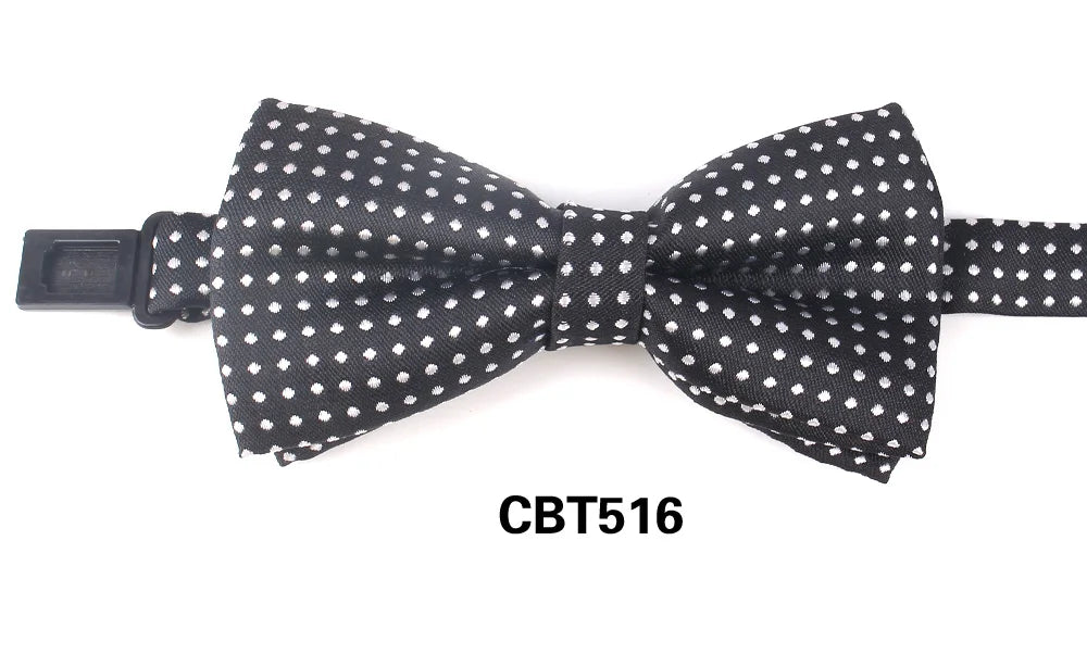 NEW Dots Children Bowtie Fashion Neckwear Adjustable Unisex Bow Tie for Boy and Girl Polyester Pre-Tied