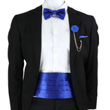 New Fashion Mens Cummerbund Bow Tie Brooch Set Black Red Blue   Waist Seal For Formal Tuxedo Business Suit Dinner Accessories
