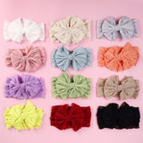 Baby Headband Big Bows For Girls Hair Accessories Jacquard Toddler Wide Headwrap Soft Newborn Hairband Elastic Kids Turban