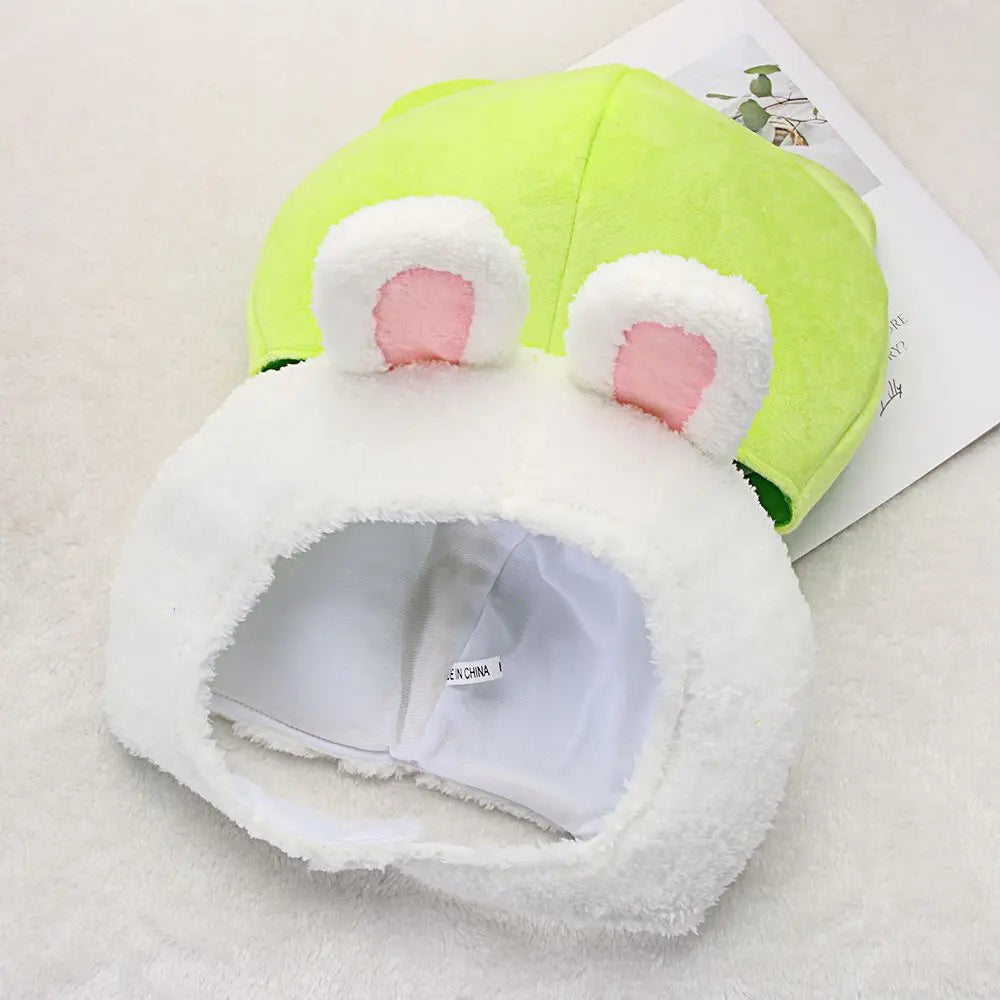 Funny Big Frog Eyes Cartoon Plush Hat Toy Green Headgear Cap Cosplay Costume