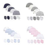 2022 Unisex Baby Hats+Gloves Headwear Cotton Solid Newborn Nightcap Fitted Baby Boys Girls Sets Print Cartoon Baby Accessories