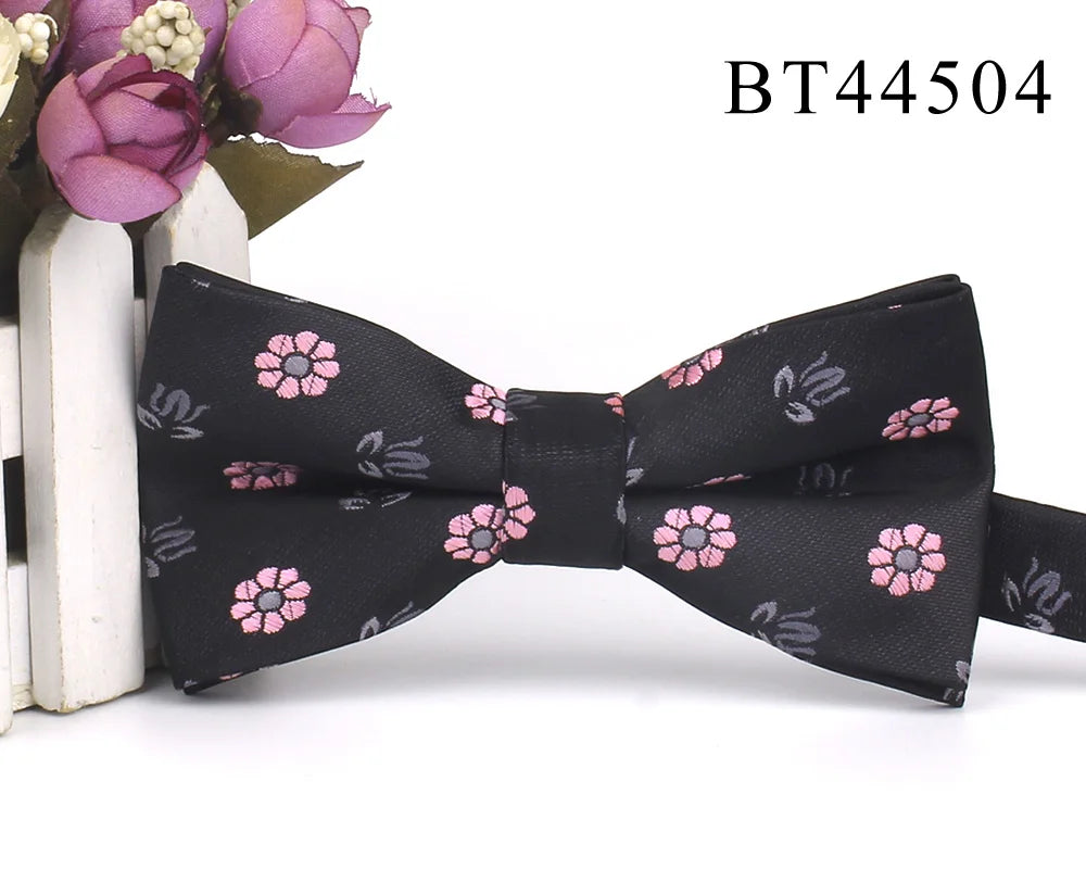 New Floral Men Bow Tie Claret Classic Bowtie For Men Flower Bow Ties For Business Wedding Butterfly Cravats Adult Suits Bowties