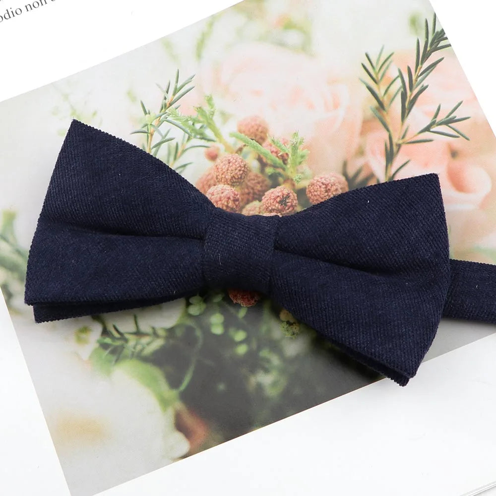 Mens Super Soft Downy Suede Parent-Child Bowtie Set Macarons Solid Color Classic Design Cute Butterfly Red Green Blue Pink Tie