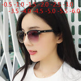 Men Women Students Myopia Sunglasses Metal Half Frame Nearsighted Gray Lens Glasses -0.5 -1 -1.5 -2 -2.5 -3 -3.5 -4 -4.5 -5 -6