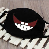 Korean Funny Expression Smile Creative Mouth Face Mask For Mouth Black Kpop Unisex Kawaii Face Mouth Muffle Mask Cotton Fashion