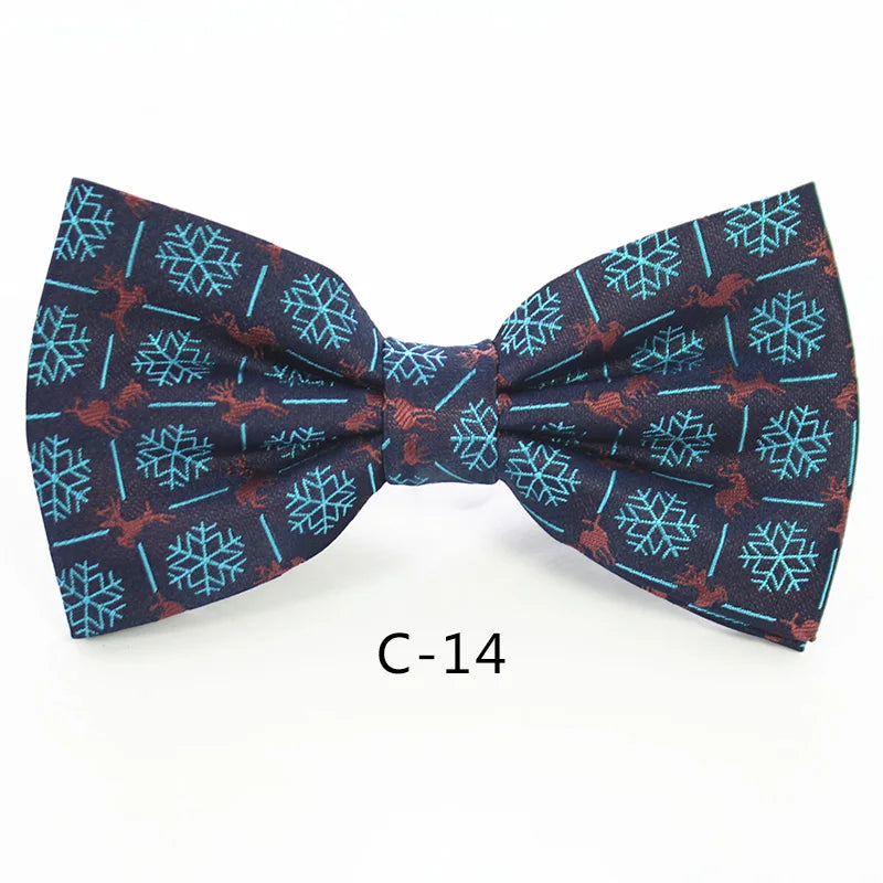 JEMYGINS Christmas Bow Ties for Mens Shirt  Snowflake Christmas Tree Pattern Men Silk Bow Tie  Christmas Party Gift