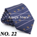 New Men's Formal Tie Striped Blue Gray Necktie 8cm Wide Tie Gift For Man Office Wedding Party Cravat Man Accessories Daily Wear