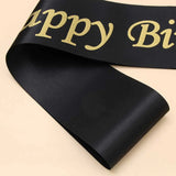 1PC Happy Birthday Glitter Satin Sash Mermaid Birthday Girl Ribbons Shoulder Girdle Party Supplies Fashion Decor Accessories