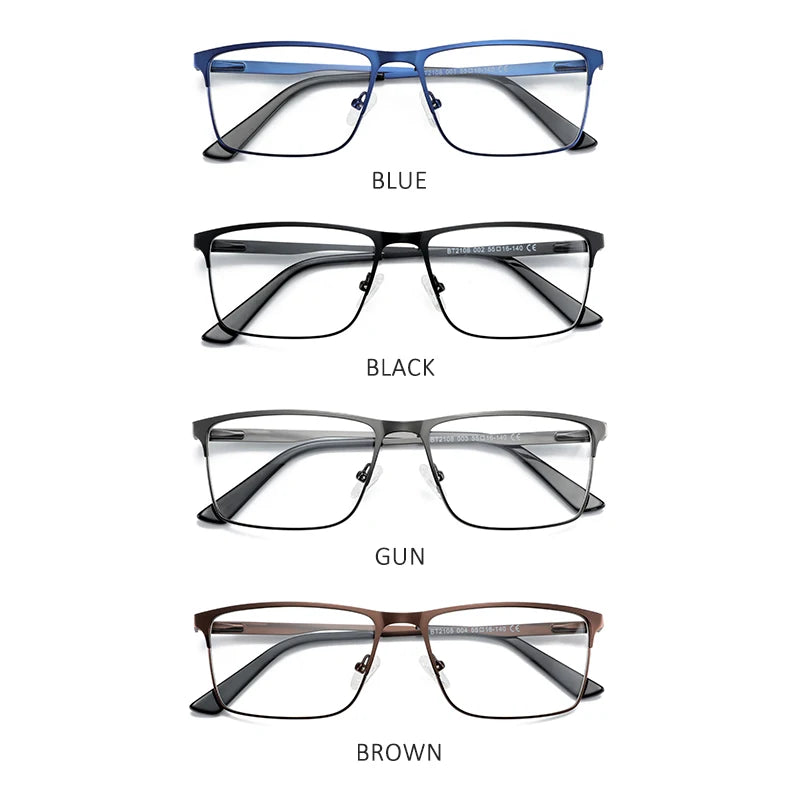 ZENOTTIC Men Titanium Alloy Optical Glasses Frame Fashion Male Square Eyewear Ultralight Metal Non-Prescription Eyeglasses