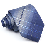 New Men's Formal Tie Striped Blue Gray Necktie 8cm Wide Tie Gift For Man Office Wedding Party Cravat Man Accessories Daily Wear