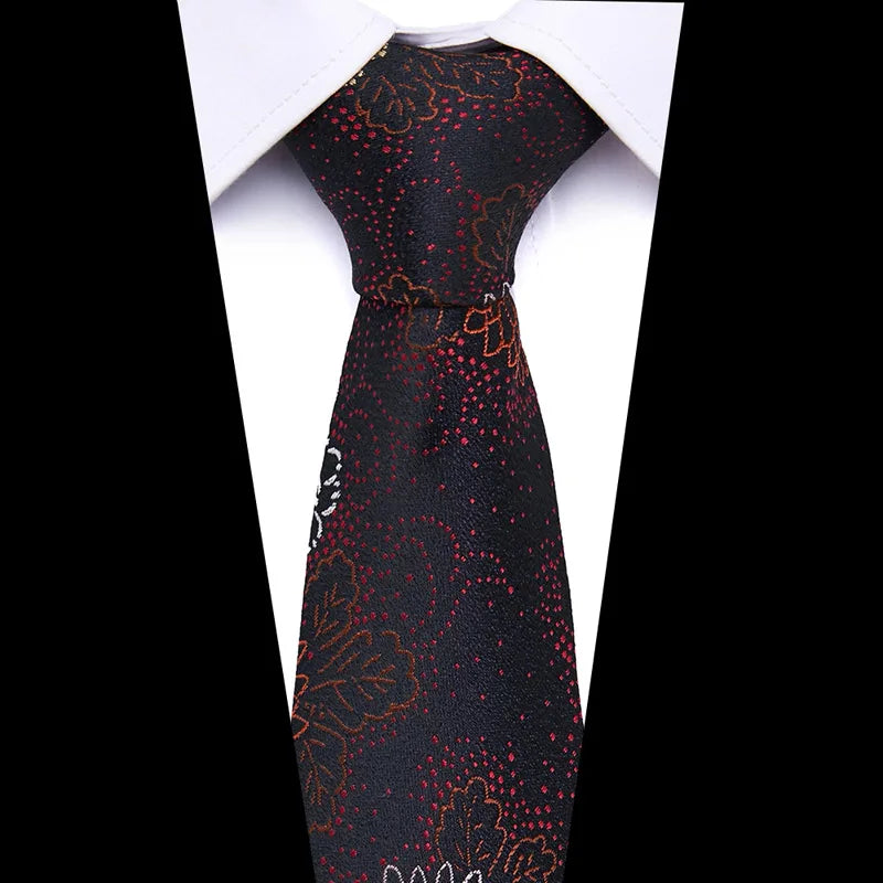 2023 New Design Wholesale 7.5 cm Jacquard Tie Red Men Floral Suit Accessories Fit Formal Party