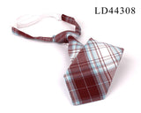 New Rubber Ties Casual Plaid Necktie For Boys Girls Neck Ties Simple Slim Necktie Gravatas Lazy Person Student Tie Neck Wear